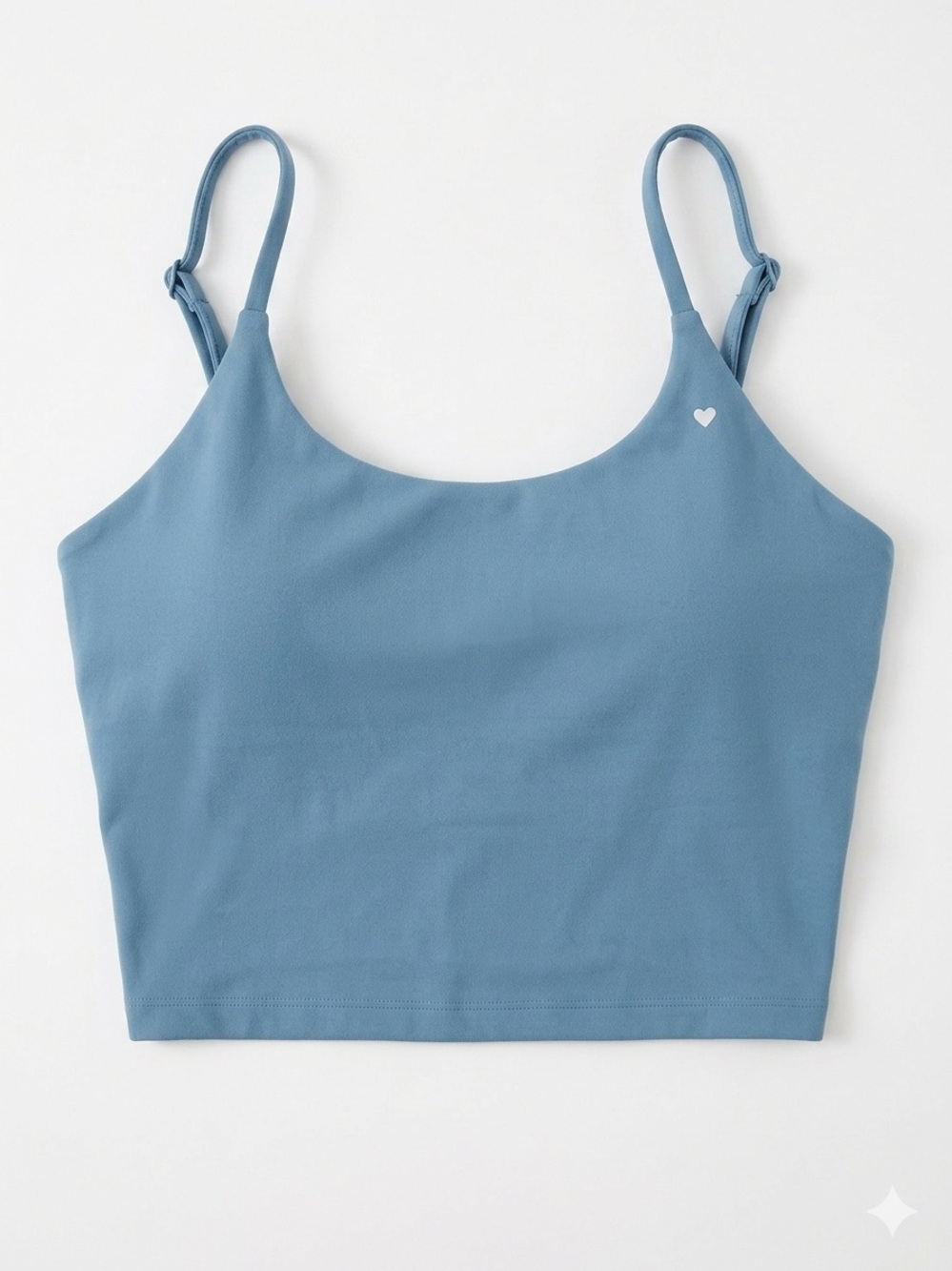 Love Fitness Women’s Blue Cropped Cami Top with Adjustable Straps